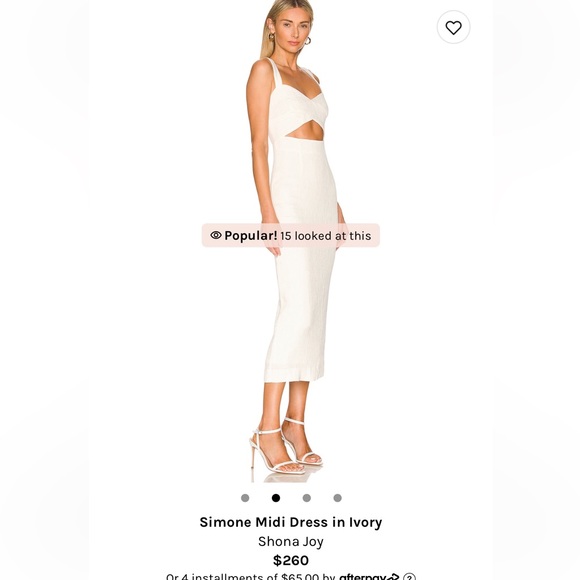 Shona Joy Simone Midi Dress in Ivory - Picture 2 of 3